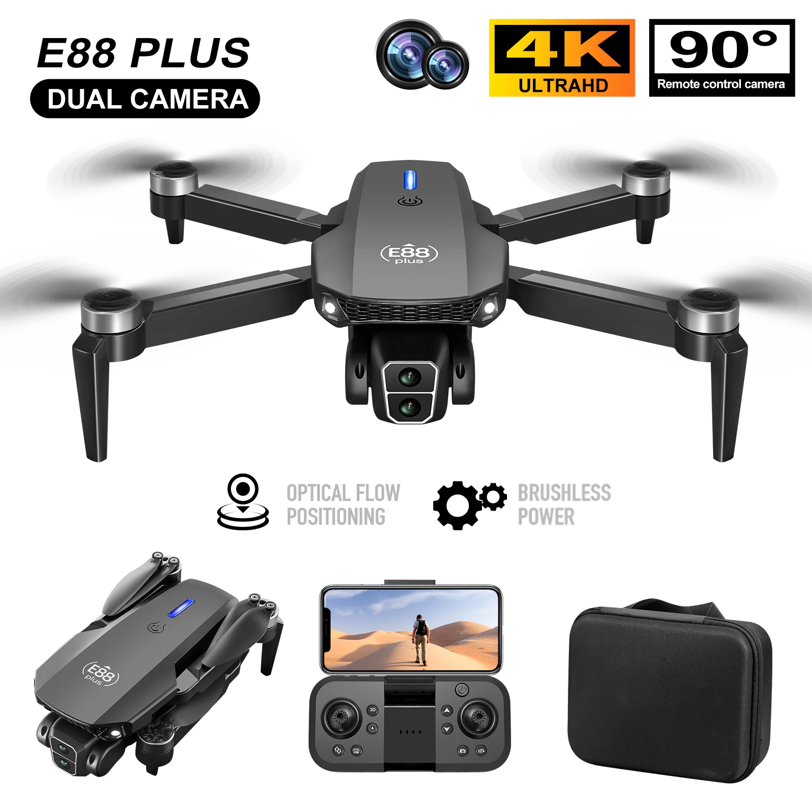Kids Outdoor Toy Storage - New E88 Plus Quadcopter Drone: 90°