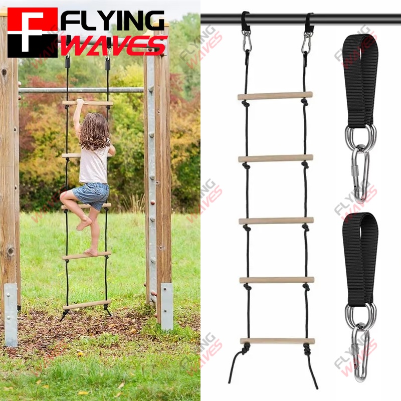 Kids Outdoor Gear - Children Climbing Rope Ladder Wooden Swing