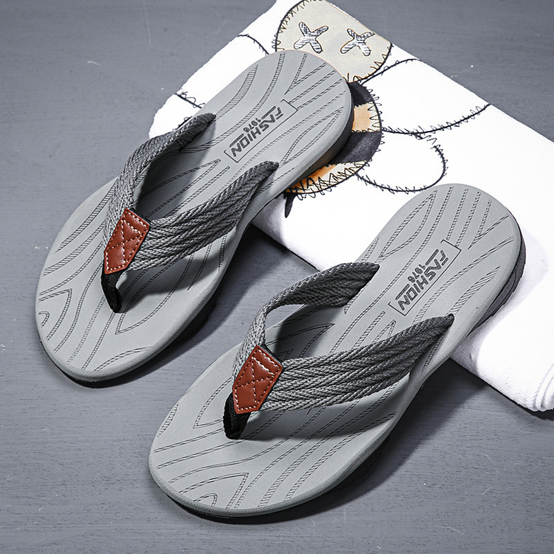 Kids Outdoor Jumping - Men's Woven Striped Flip-flops Summer Indoor