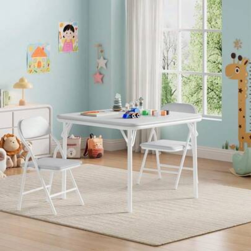 Kids Outdoor Dining Set - Folding Table and Chairs Set for