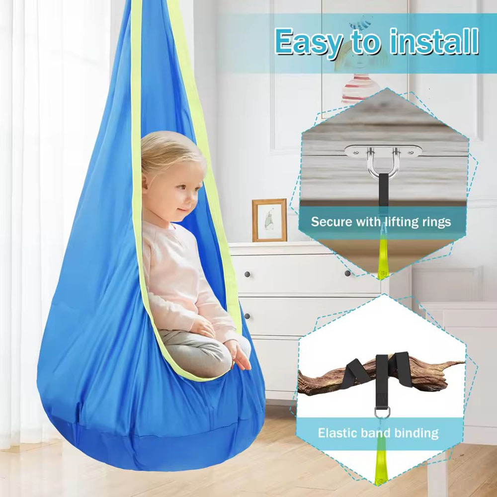 Kids Pod Swing Seat Nylon Hang - огляд і ціна Kids Outdoor Swing And Slide