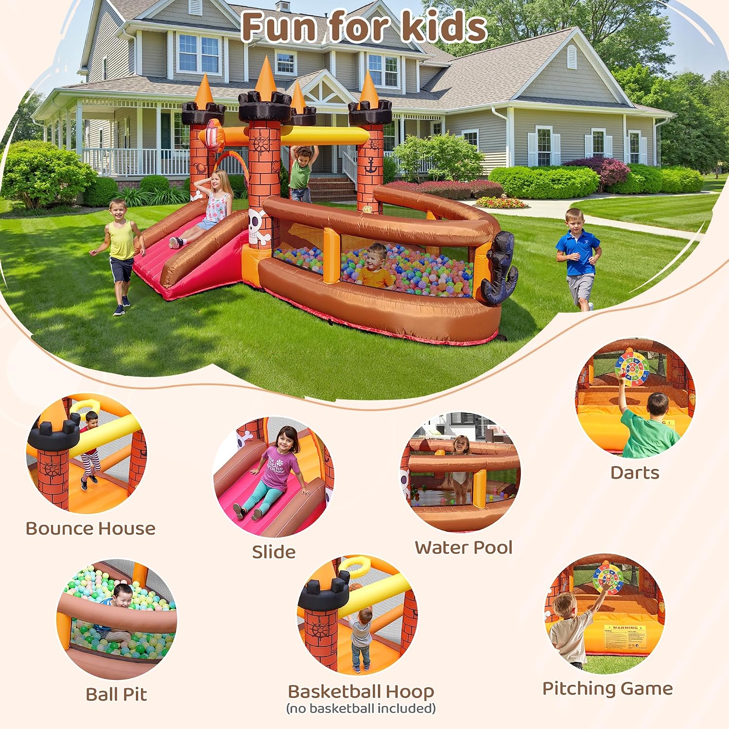 Inflatable Bounce House for Ki - огляд і ціна Kids Outdoor Jumping