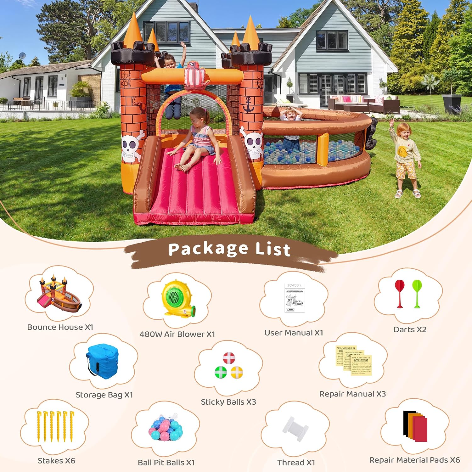 Inflatable Bounce House for Ki - огляд і ціна Kids Outdoor Jumping