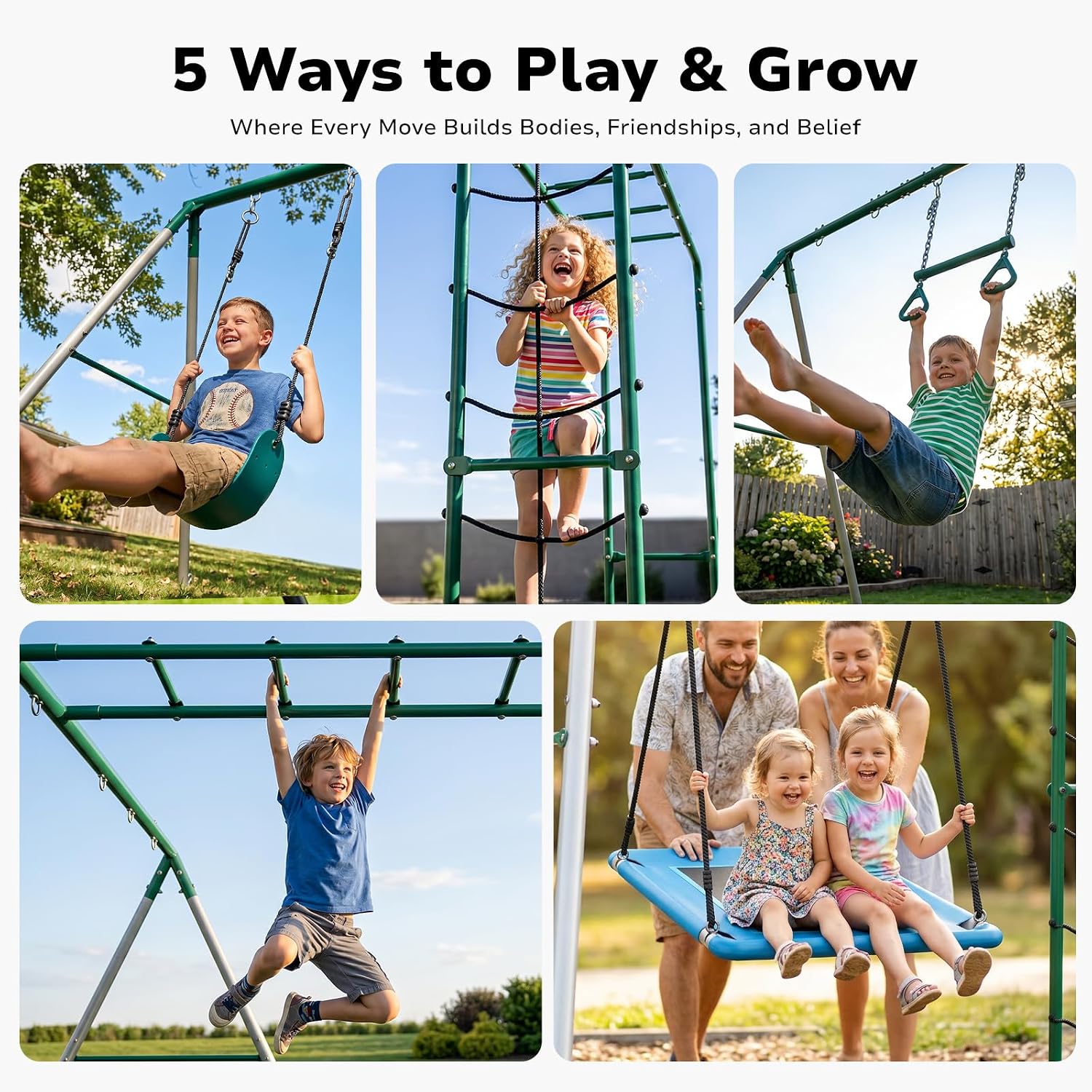 Backyard Swing Set with Monkey - огляд і ціна Kids Outdoor Monkey Bar Set