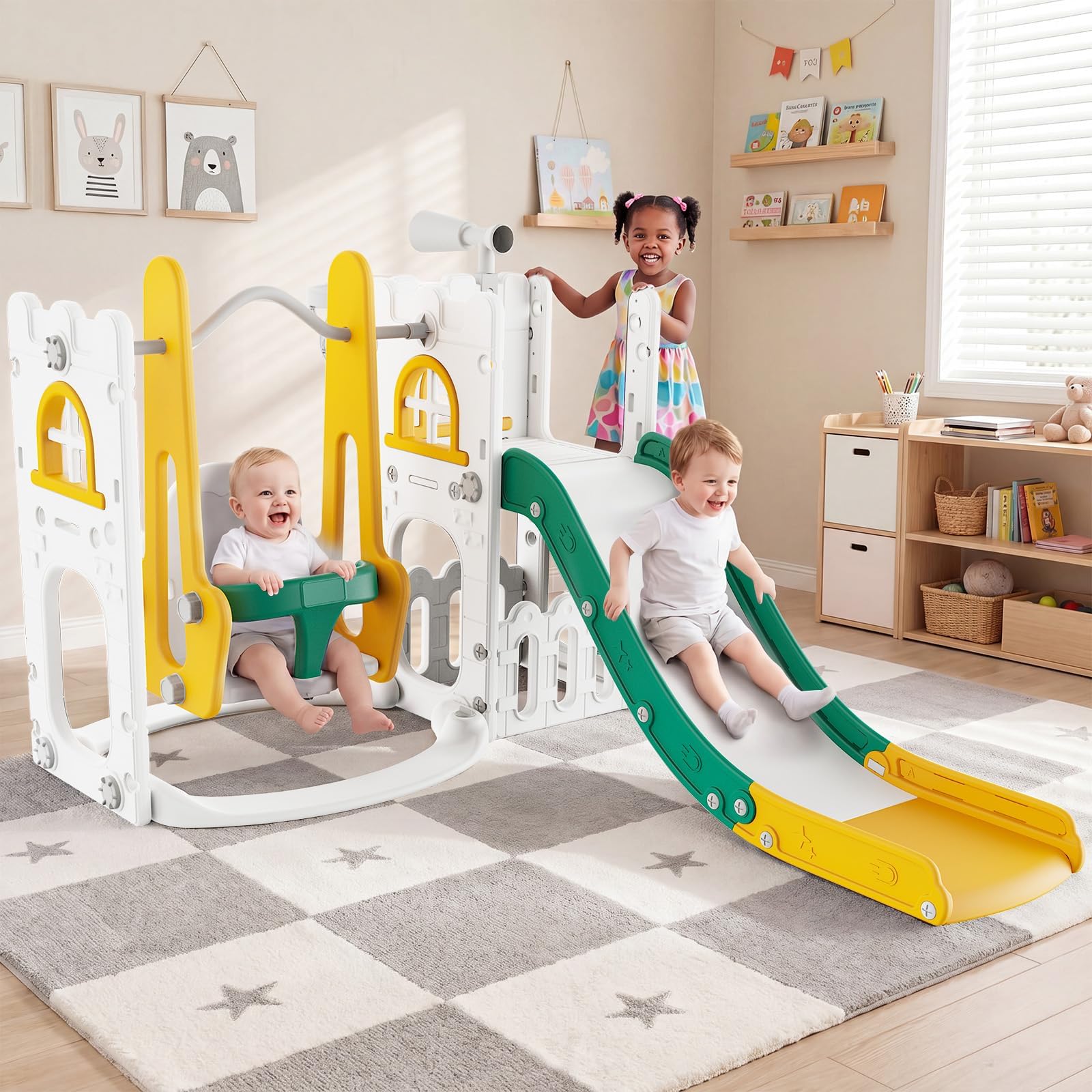 7 in 1 Toddler Slide And Swing - огляд і ціна Kids Outdoor Swing And Slide