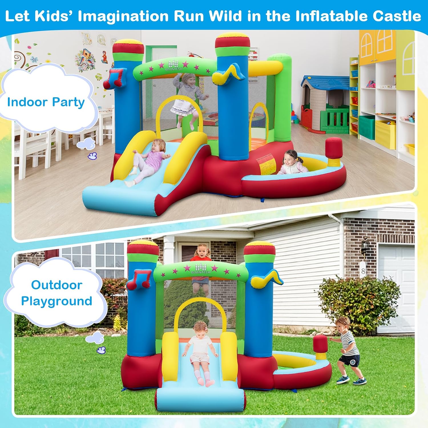 Inflatable Bounce House with B - огляд і ціна Kids Outdoor Jumping