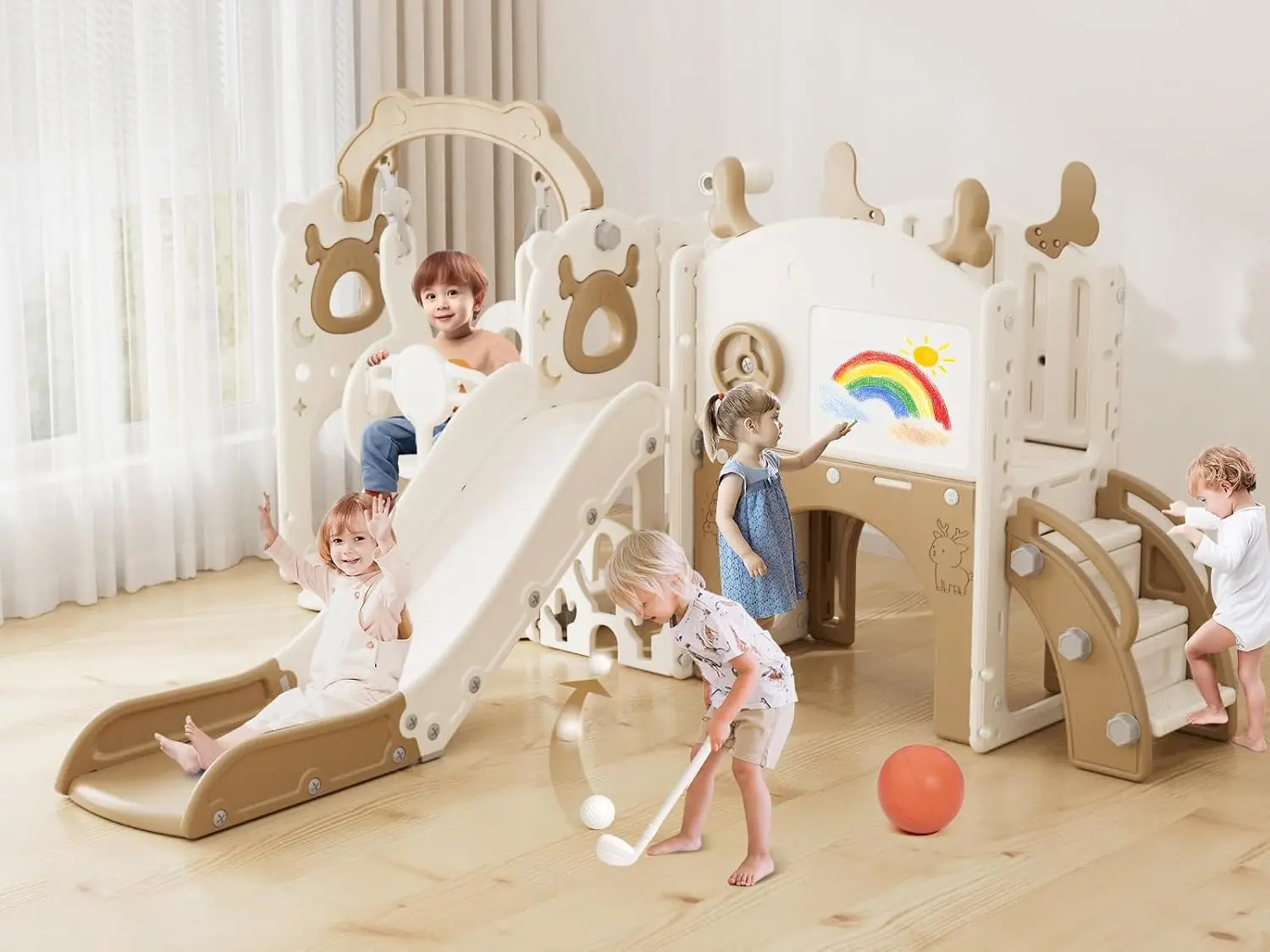 13-in-1 Toddler Slide and Swin - огляд і ціна Kids Outdoor Swing And Slide