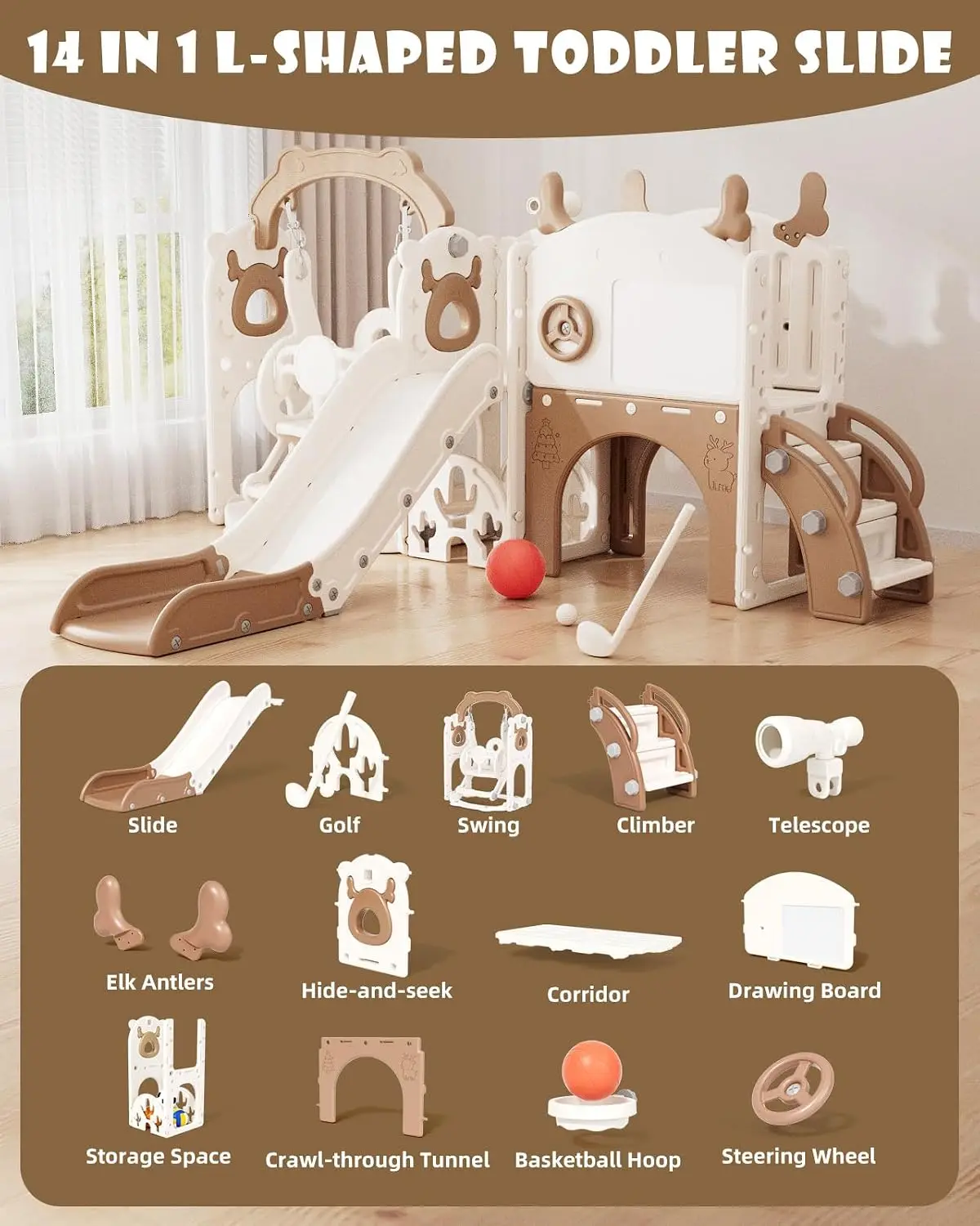 13-in-1 Toddler Slide and Swin - огляд і ціна Kids Outdoor Swing And Slide