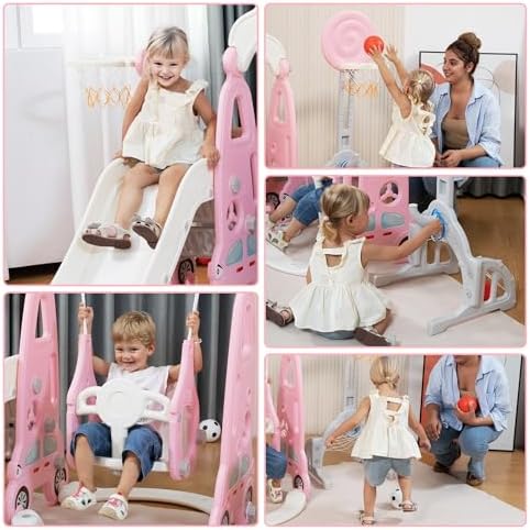 6 in 1 Toddler Slide and Swing - огляд і ціна Kids Outdoor Swing And Slide