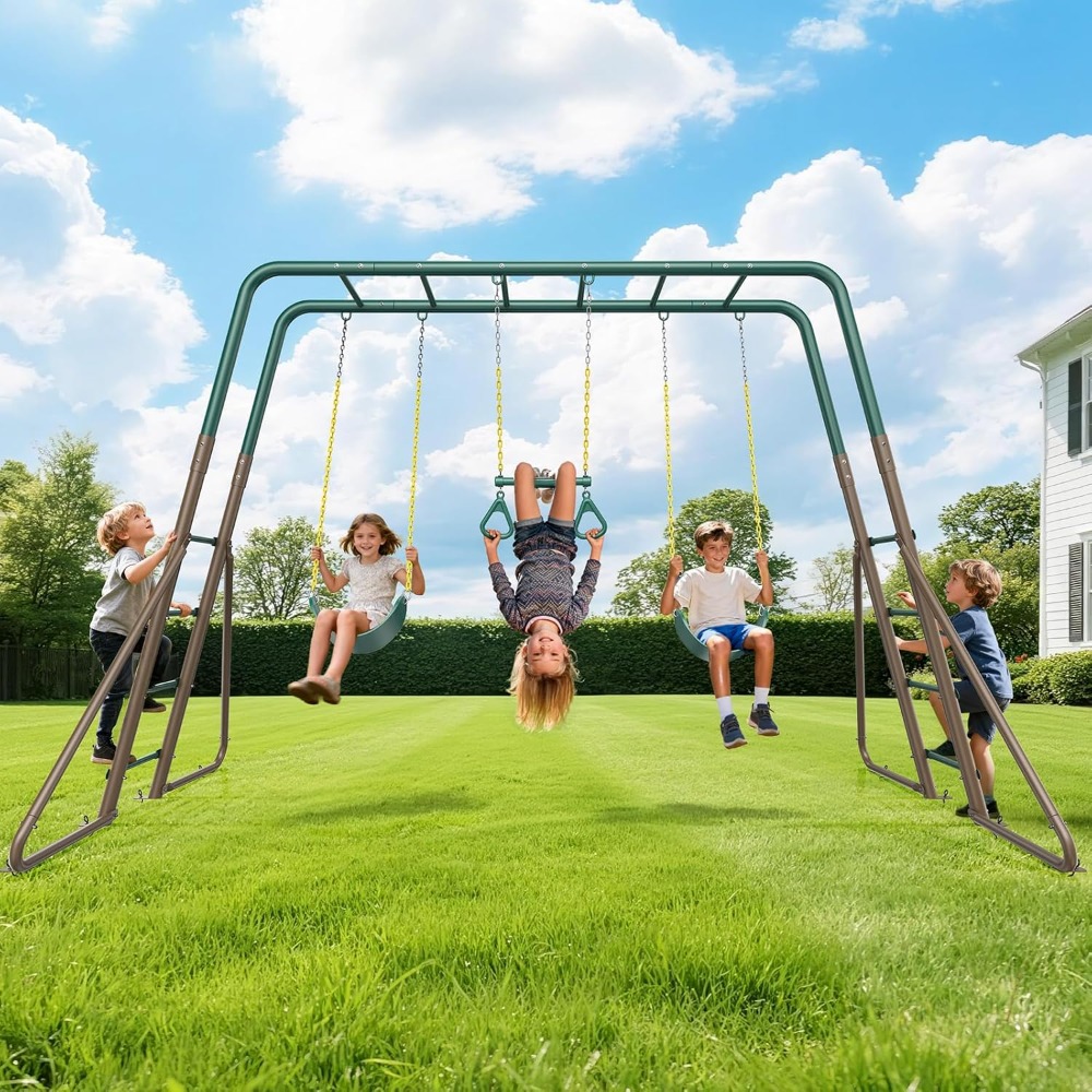 Heavy Metal Outdoor Swing Set  - огляд і ціна Kids Outdoor Monkey Bar Set