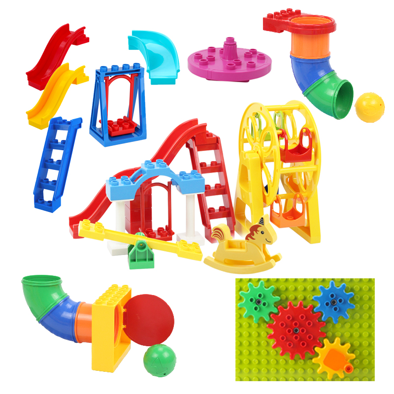 Big Building Blocks Playground - огляд і ціна Kids Outdoor Swing And Slide