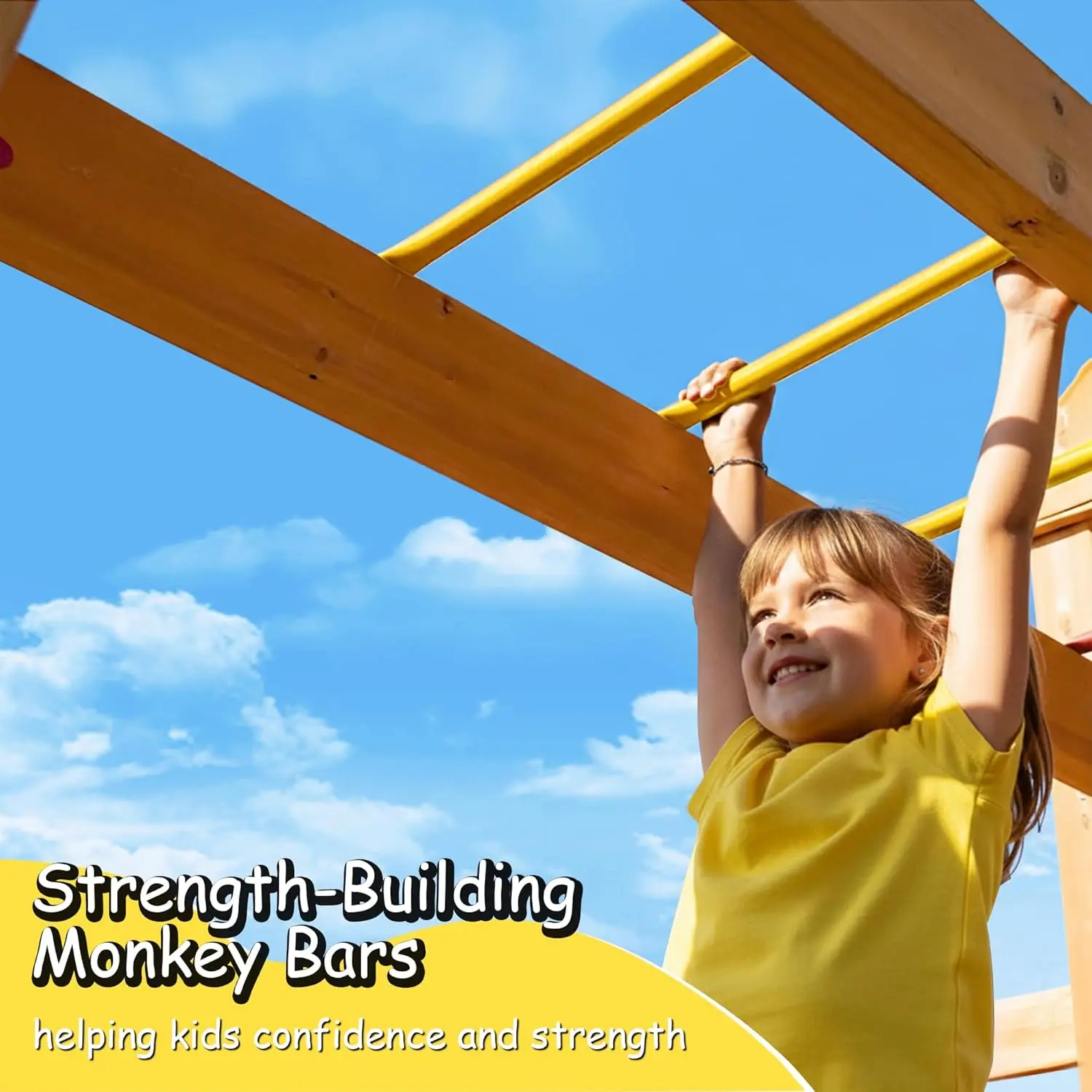 Wooden Swing Sets for Backyard - огляд і ціна Kids Outdoor Monkey Bar Set