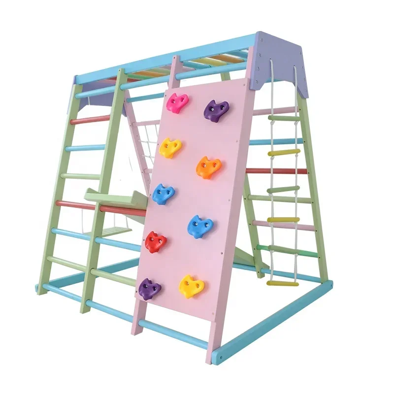 Kids Wooden Climbing Frame Ind - огляд і ціна Kids Outdoor Swing And Slide