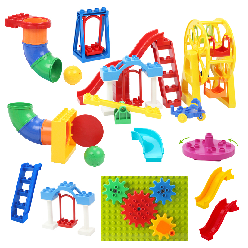 Big Building Blocks Playground - огляд і ціна Kids Outdoor Swing And Slide