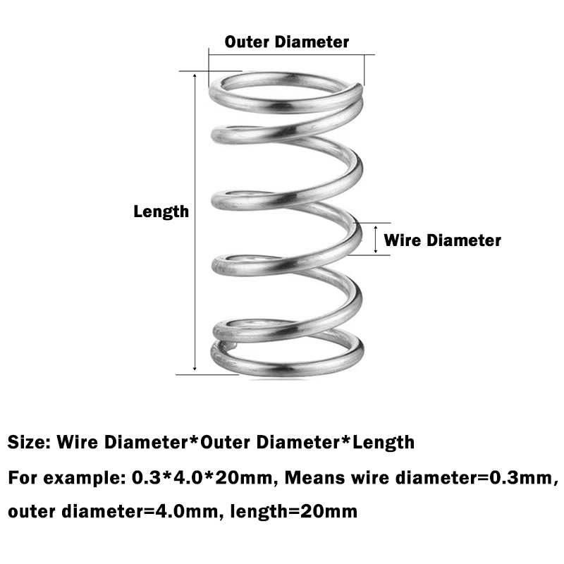 10Pcs/lot 0.3mm 304 Stainless  - огляд і ціна Mini Trampoline Spring